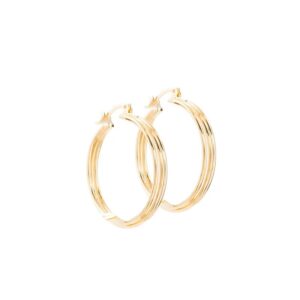 Arracadas Triples Clasicas en Color Dorado Chapa de Oro 22 K