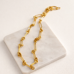 Collar Aurea Knot Collar de nudos dorado en  Chapa de Oro 22 K CIANNA