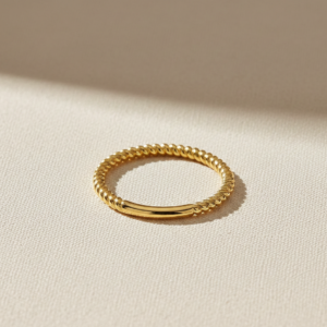 Anillo Aura Ondulada Chapa de Oro 22k