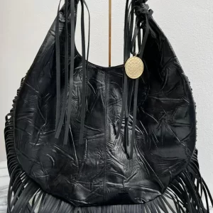Hobo Bag Con Barbas - Bolso Negro