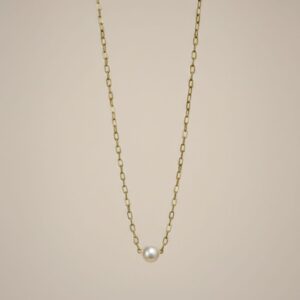 Pearl Radiance Necklace Chapa de Oro 22 K
