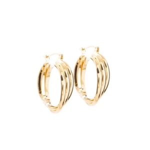 Arracadas Triple  Chapa de 22 k
