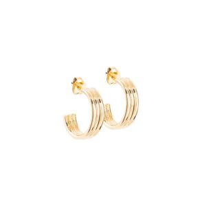 Arracadas Triple Chica  Chapa de 22 k