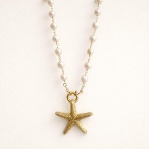 Collar Stella Marina Pearl Chapa Oro  de 22k