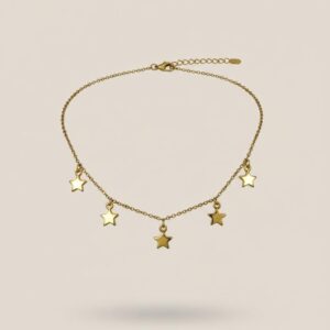 Collar Stella Aura Cadena con Dijes Chapa de Oro 22K