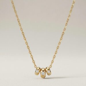 Collar Trilogía Brillo Cadena con Dijes Transversales con Circonia  – CIANNA  Chapa de Oro 22K