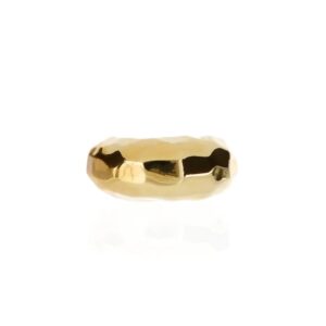 Anillo Textura Solar  Facetado Grande   Chapa de Oro 22