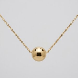 Collar Esfera Dorada Minimalista cadena fina elegante mujer -CIANNA Golden Core  Chapa de Oro 22K
