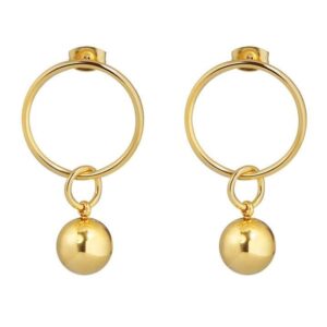  Aretes Esfera Dorada – Chapa de Oro de 22 K