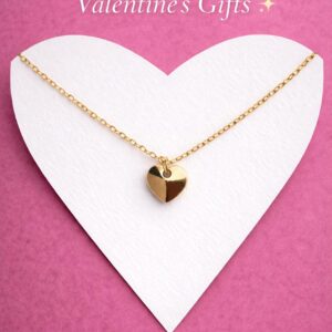 Cadena "Corazon Inflado" Collar de Corazón en Chapa de Oro 22K – Collar Delicado Elegante para Regalo