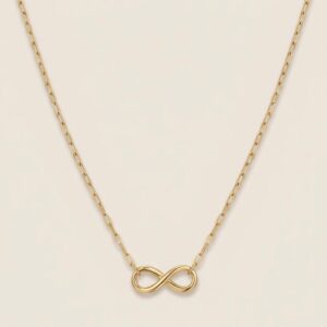 Collar Promesa Eterna Cadena fina en Chapa de Oro 22k  con Dije de Infinito  -CIANNA