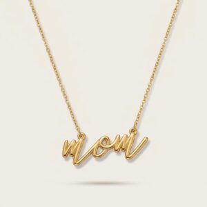 Collar "Lazos de Oro"Cadena con Dije Mom Edición Mom-CIANNA Chapa de Oro 22K