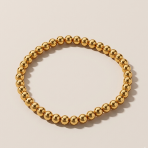 Pulsera "Esferas Clasicas"Pulsera de Balines en Chapa de Oro 22K – Pulsera Minimalista Elegante y Atemporal