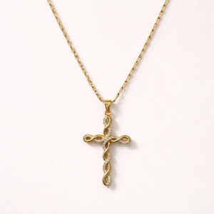 Collar Cruz Divine en Chapa de Oro 22k con Zirconias marca Cianna