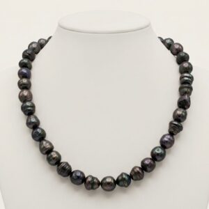 Collar de perlas negras tornasol naturales de formas barrocas joyería mística Cianna