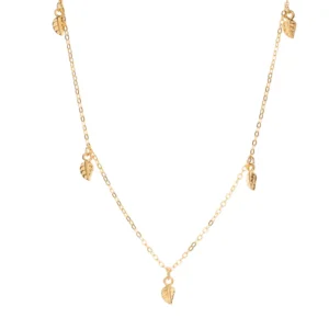 Collar Hojitas Chapa Oro 22